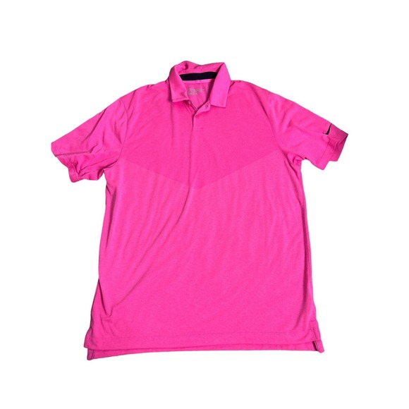Nike Golf Tour Performance Drifit Polo lot of 2 Shirt Mens Blue & Pink L - Picture 2 of 10